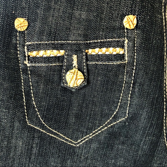 Cache Denim - CACHÉ Gold Embellished Jeans Size 2